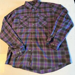 Dixxon Plaid Button-Up Shirt - Purple and Gray